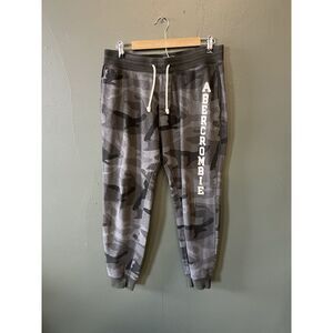 Abercrombie & Fitch Womens Black Camo Jogger Sweatpants w/ Drawstring Size M